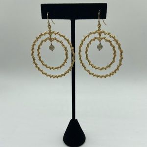 Beautiful Gold Double Hoop Earrings